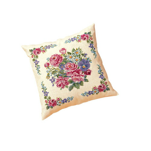 刺繍キット クッション ロマンティックフラワー 5859 オリムパス 尾上雅野