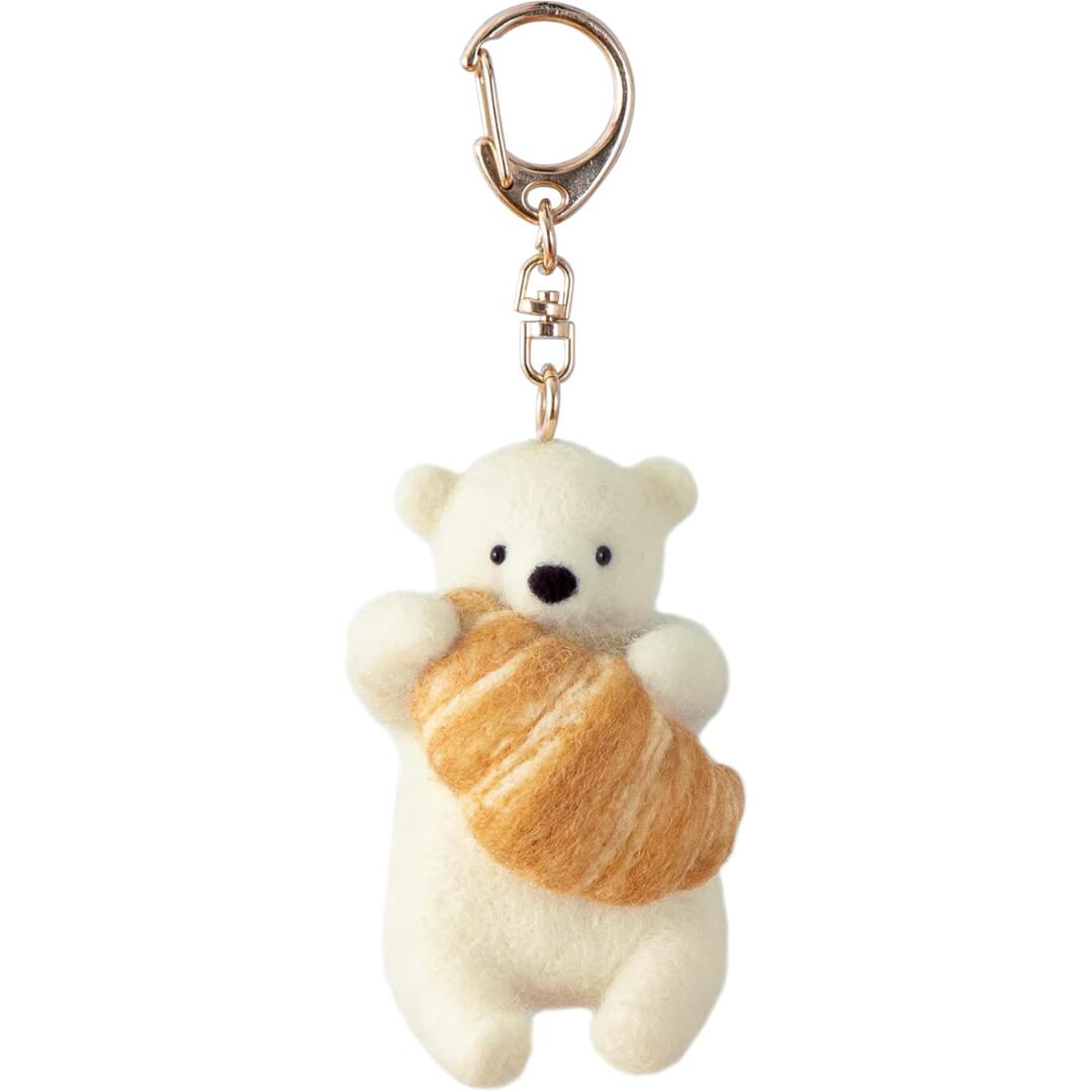 Aページ 白くまと茶ぐまキーホルダー ハンドメイド 羊毛フェルト 楽天市場】クロワッサンを持ったシロクマのキーホルダー 手作り