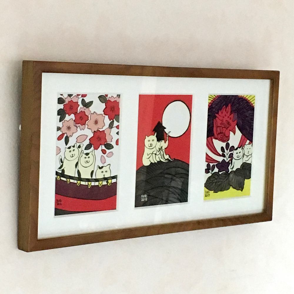 ◆押し絵 額入り花札 楽天市場】すぎはらゆり ポストカード 花札 菖蒲に八橋 初夏