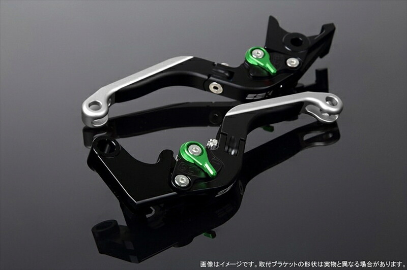 【5日前後で発送】 ハンドルエスエスケイ スピードラ アジャストレバー 可倒延長式 Mブラック/Mグリーン/MシルバーZX-6R 07-17 ZX-10R 06-15LVGM027BK-GNSR 4580540607045取寄品｜バイク用品はとやグループ2号店
