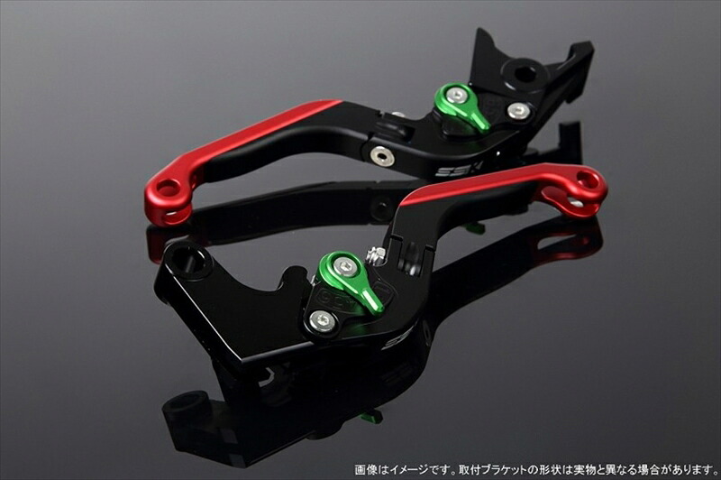 【5日前後で発送】 ハンドル エスエスケイ スピードラ アジャストレバー 可倒延長式 Mブラック/Mグリーン/MレッドZX-6R 07-17 ZX-10R 06-15 LVGM027BK-GNRD 4580540607076 取寄品