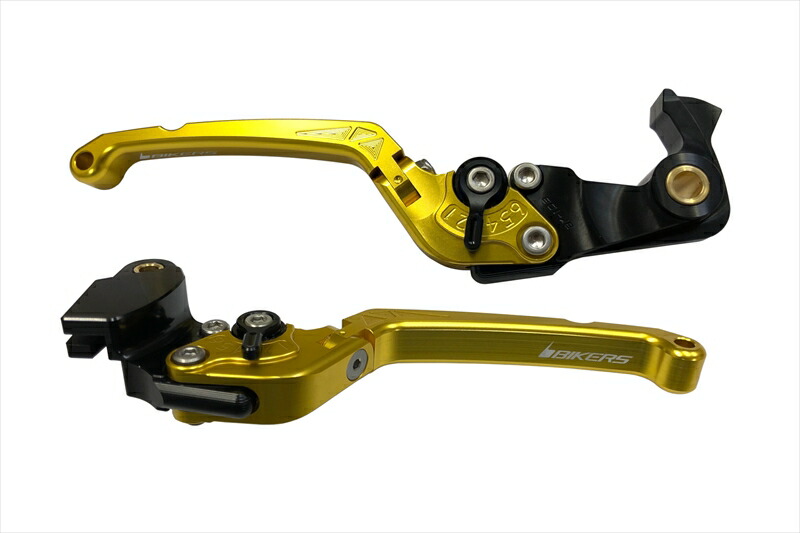 バイクパーツ BIKERS(バイカーズ) レバーセット 可倒式 フラットタイプ ライトゴールド K0512-LGD 4550255673178