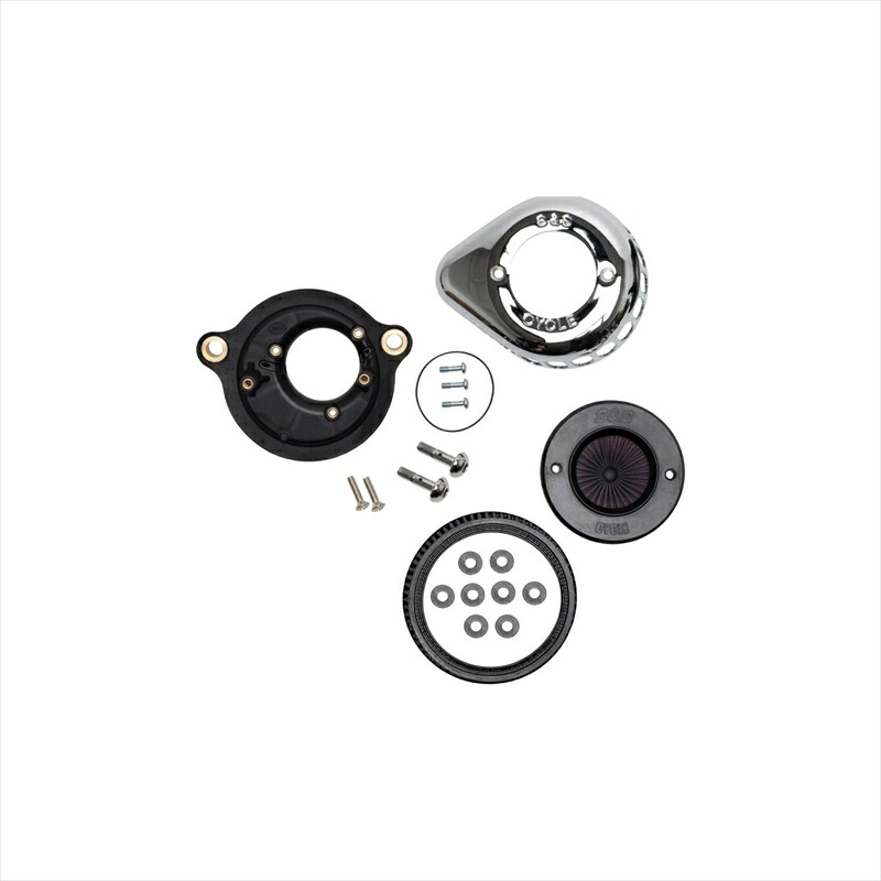 バイクパーツエスアンドエスサイクル S＆S AirStinger エアスティンガーステルス エアクリーナーキット クローム ミルウォーキーエイト 17-23170-0717A 4550255692049｜バイク用品はとやグループ2号店