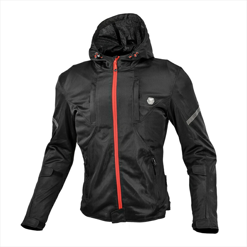 ウェア JK-152 プロテクトメッシュパーカ BK/RED XL07-152 4573325773592取寄品｜バイク用品はとやグループ2号店