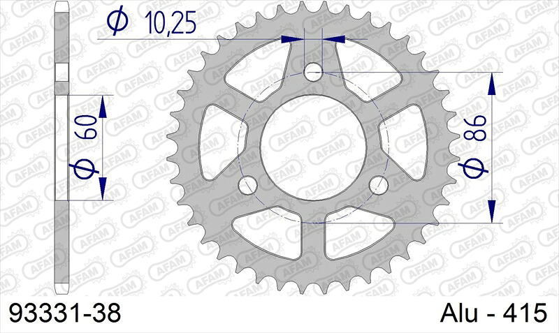 バイクパーツ AFAM(アファム) Rスプロケット 415-38 93331-38 4550255236502