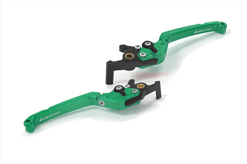 バイクパーツ BIKERS(バイカーズ) レバーセット 可倒式 フラットタイプ グリーン H1010-GRN 4550255819217