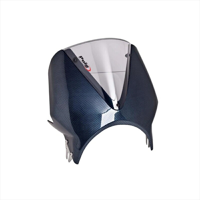 バイクパーツ 外装 プーチ WindshieldVisionスモーク/カボン 003CH 4550255189884 ネイキッド車 汎用 (ネイキッド用汎用スクリーン)