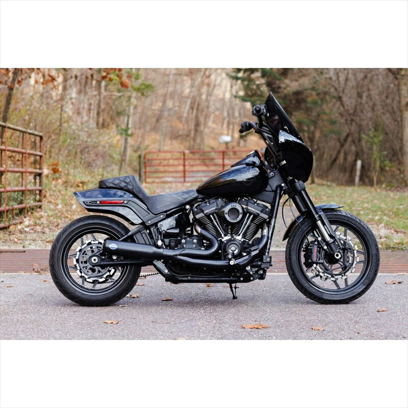 バイクパーツ エスアンドエスサイクル S＆S クォリファイア 2-1 フルエキゾースト +CAT BLACK SOFTAIL 18-24 550-1104 4550646070715