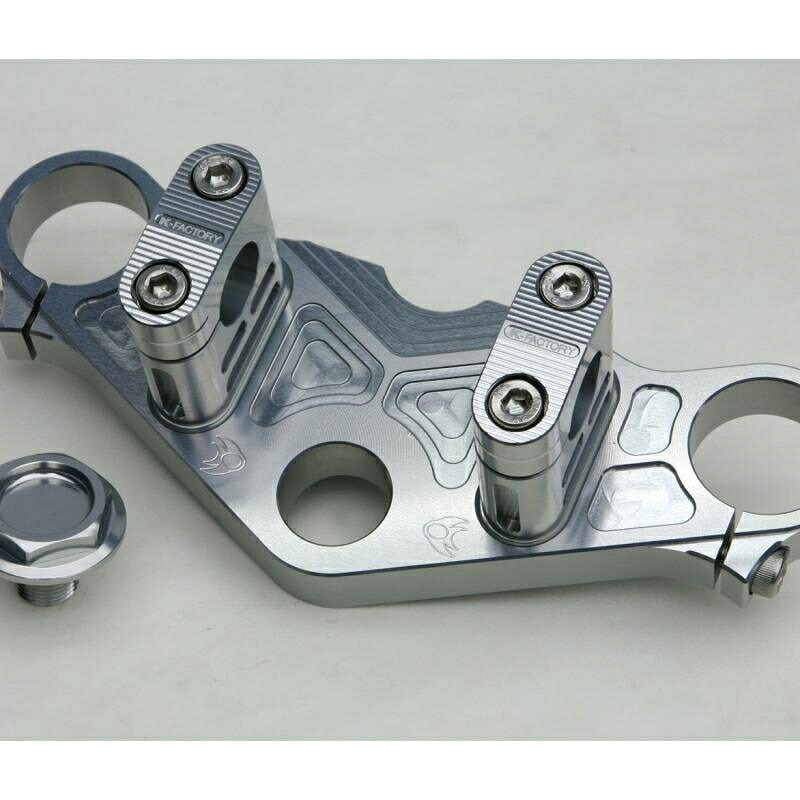 バイクパーツK FACTORY(ケイファクトリー) トップブリッジ メタリックシルバー 149XZBT015N4582215509463|バイク用品はとやグループ2号店