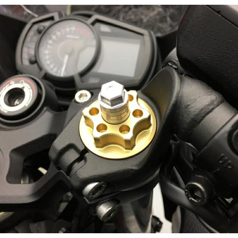 バイクパーツ K FACTORY(ケイファクトリー) フロントフォークトップキャップ Sゴールド 184XZDR0244 4582215615928