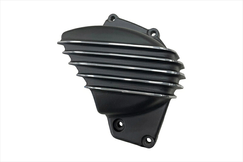 【5日前後で発送】バイクパーツ MOTONE CUSTOMS(モートーン) スプロケットカバー リブ ブラック/ポリッシュ MMU088 4550255826239
