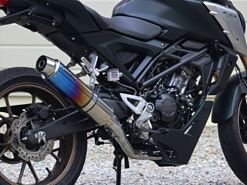 バイクパーツ マフラーダブルアールズ フルEX ラウンド・焼き色チタンサイレンサー CB125R 21- 8BJ-JC91 LS1110JM 4582734412855｜バイク用品はとやグループ2号店
