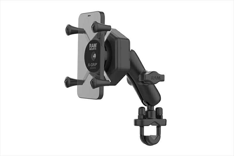 【5日前後で発送】バイクパーツ RAM MOUNTS(ラムマウント) 防振Xグリップ S ＆U字クランプベースセット 標準アーム φ12.7-31.75mm対応 1インチボール Vibe-Safe RAM-B-149Z-UN7-462 4550255980788