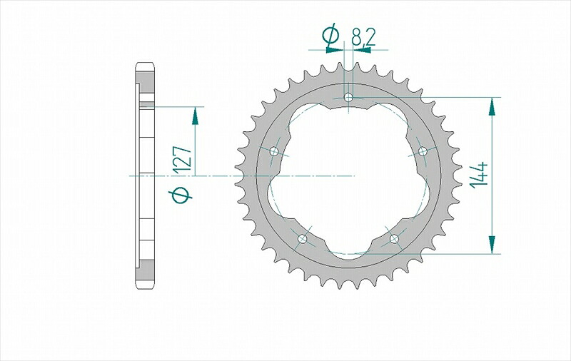 バイクパーツ AFAM(アファム) Rスプロケット 525-42 51608-42 4548664334995