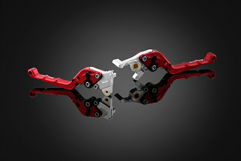 バイクパーツBIKERS(バイカーズ) レバーセット 可倒式 カーブタイプ レッドH1041-RED4550646158352｜バイク用品はとやグループ2号店