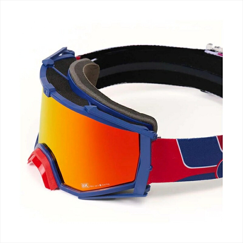 バイクパーツ ARIETE(アリート) 8K TOP ゴーグル 14960-TARR 4550646164032 フレーム：ブルー/レンズ：レッドミラー/ストラップ：レッド