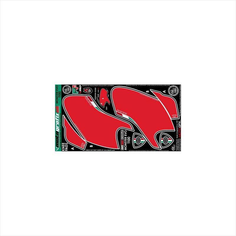 バイクパーツ アクセサリー モトグラフィックス ボディパッド KNEE MT-KD006R 4580041202466 MONSTER1100 EVO 09-