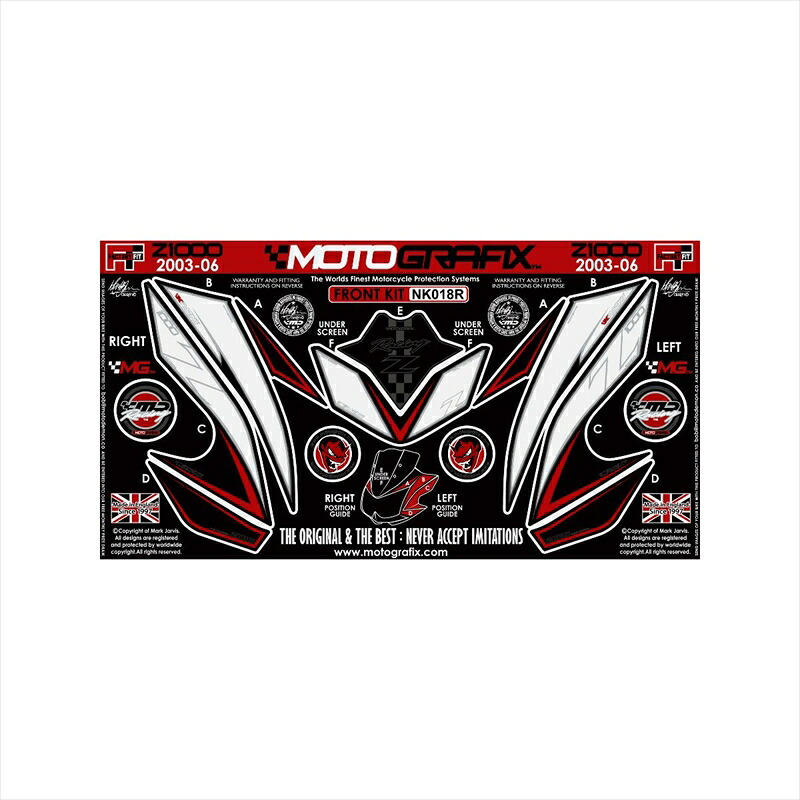 バイクパーツ アクセサリー モトグラフィックス ボディパッド FRONT MT-NK018R 4580041205504 Z1000 03-06