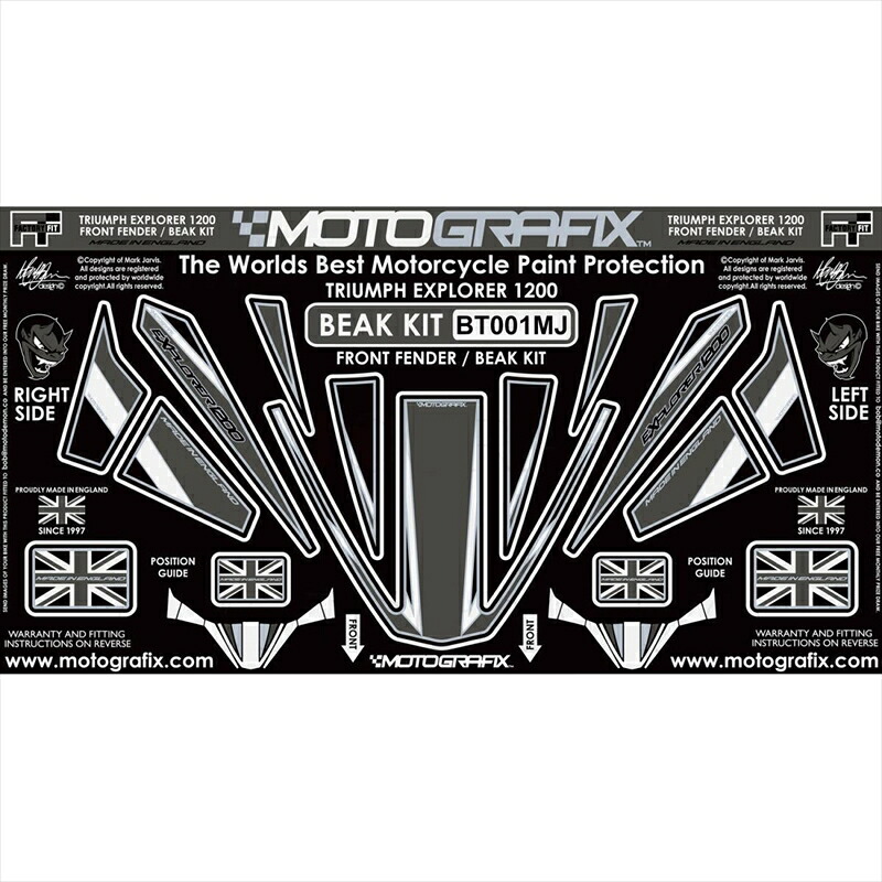 バイクパーツ アクセサリー モトグラフィックス ボディパッド GREY MT-BT001MJ 4580041224376 Tiger1200 12-17