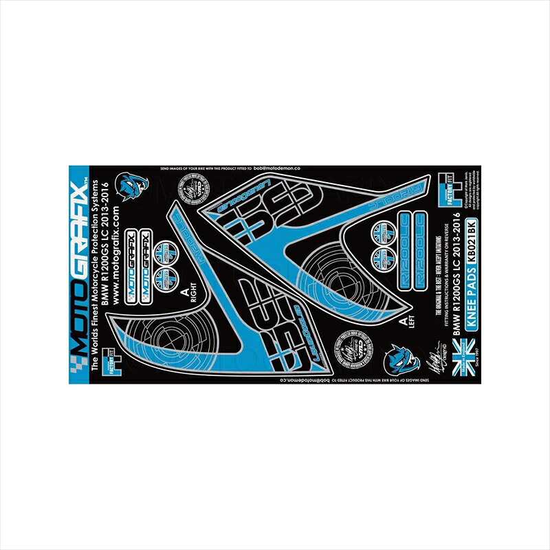 バイクパーツ アクセサリー モトグラフィックス ボディパッド KNEE BK MT-KB021BK 4580041225502 BMW R1200GS(LC) 13-16