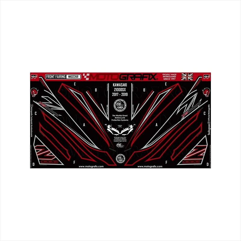 バイクパーツ アクセサリー モトグラフィックス ボディパッド FRONT MT-NK022KR 4580041228503 Ninja1000/Z1000SX 17-19