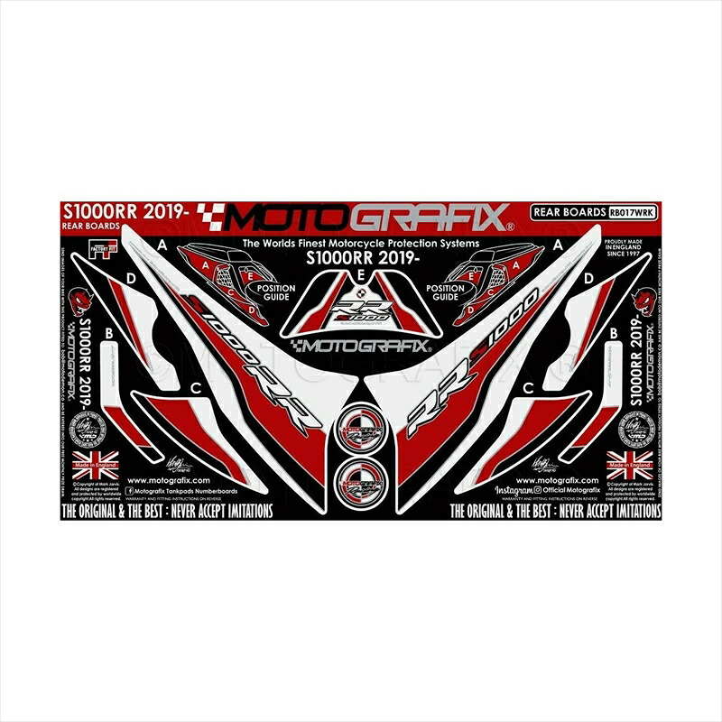 バイクパーツ アクセサリー モトグラフィックス ボディパッド REAR MT-RB017WRK 4580041241298 BMW S1000RR 19-