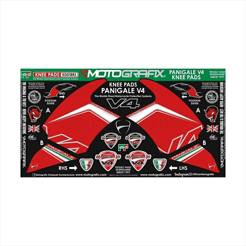 バイクパーツ アクセサリー モトグラフィックス ボディパッド KNEE MT-KD018RS 4580041241939 DUCATI Panigale V4/S 12,532円