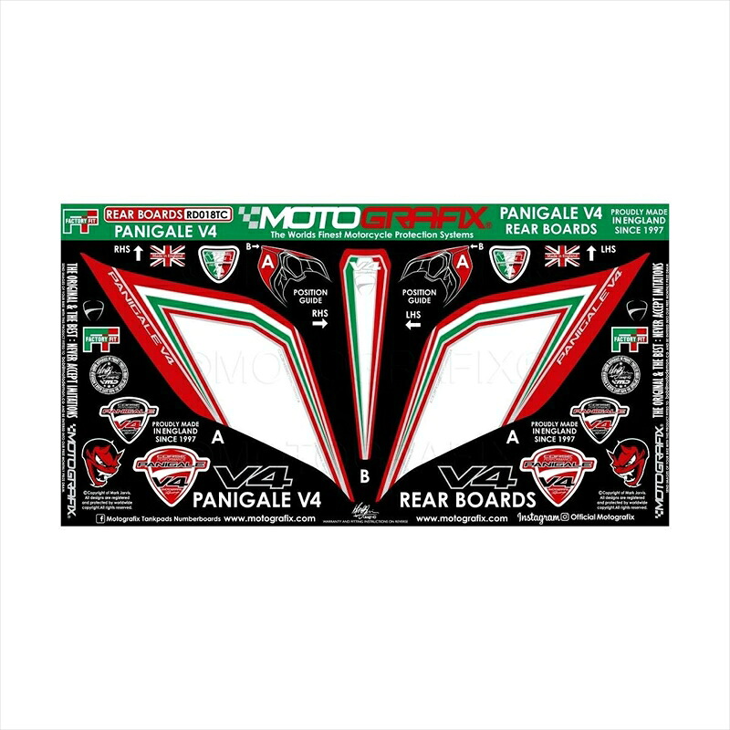 バイクパーツ アクセサリー モトグラフィックス ボディパッド REAR MT-RD018TC 4580041241977 DUCATI Panigale V4/S