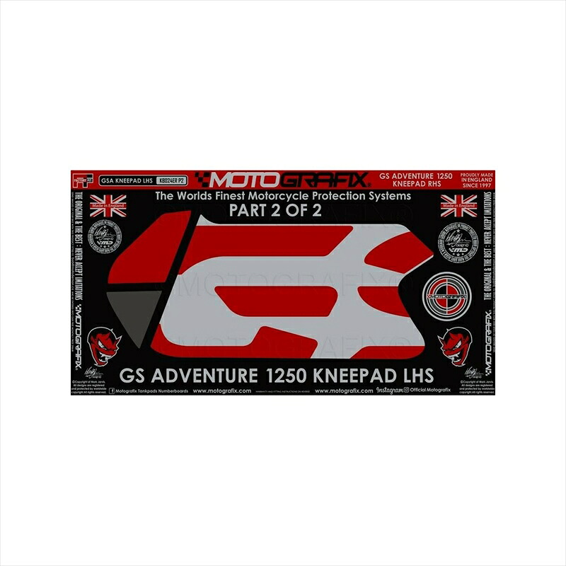 バイクパーツ アクセサリー モトグラフィックス ボディパッド KNEE 左側 MT-KB024ER-P2 4580041243582 BMW R1250GS Adventure 19-