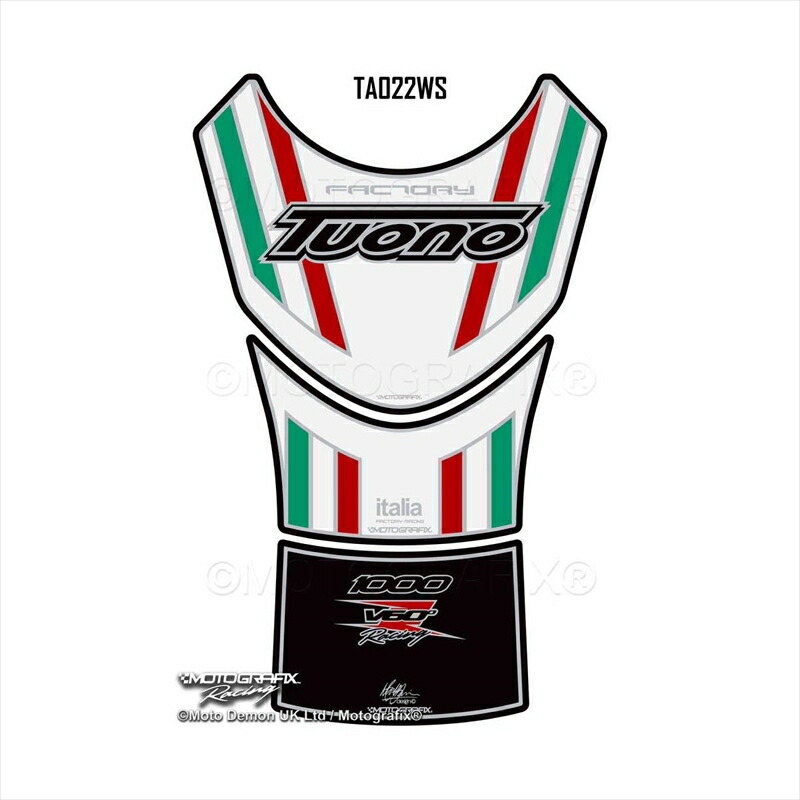 バイクパーツ 外装 モトグラフィックス タンクパッド WHT/RED/GRN MT-TA022WS 4580041244039 APRILIA Tuono 01-05