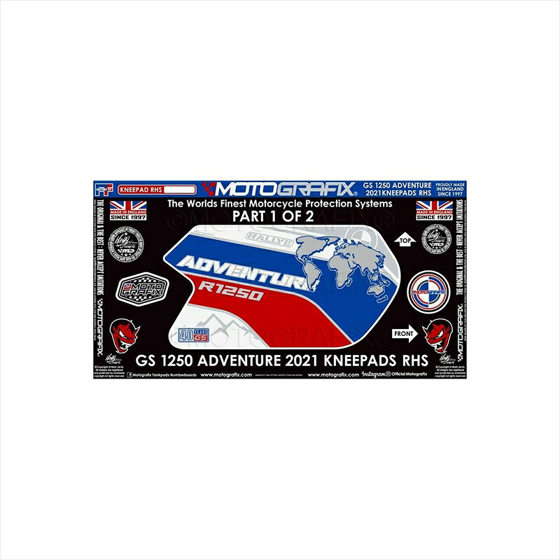 バイクパーツ アクセサリー モトグラフィックス ボディパッド KNEE 右側 MT-KB035MSA-R 4580041246217 BMW R1250GS Adventure(40Years Rallye Special Edition) 21-