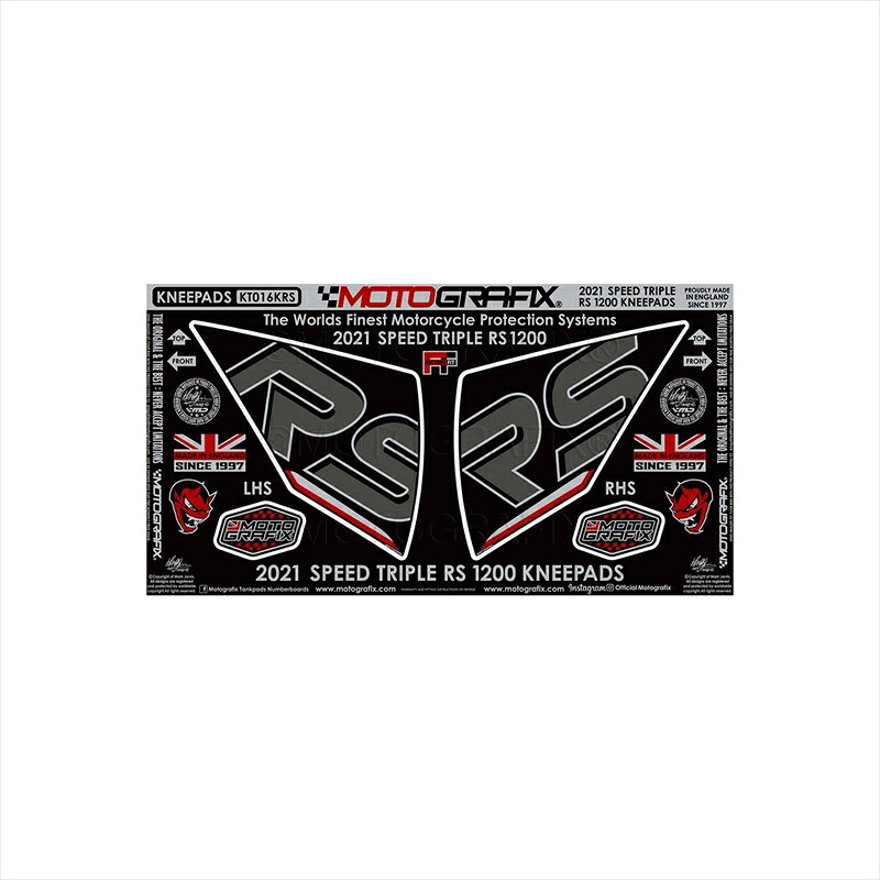 バイクパーツ アクセサリー モトグラフィックス ボディパッド KNEE MT-KT016KRS 4580041246231 TRIUMPH Speed Triple1200RS 21-