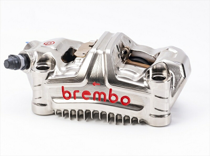 バイクパーツBREMBO(ブレンボ) GP4-MS ラジアル CNC モノブロック 4P キャリパー ニッケルコーティング レッドロゴ 左側120.D600.504550646180582|バイク用品はとやグループ2号店