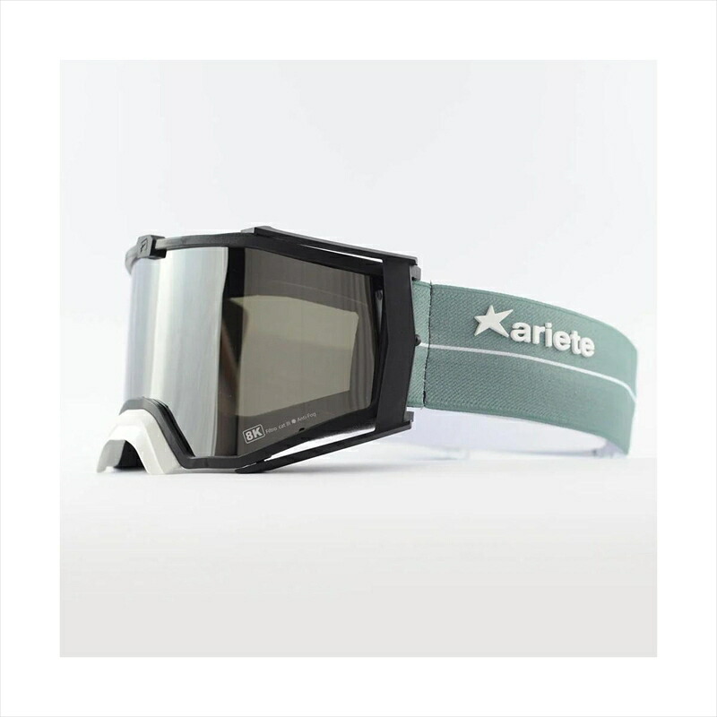 バイクパーツ ARIETE(アリート) 8K TOP ゴーグル 14960-T112 4550646163981 フレーム：ブラック/レンズ：スモークミラー/ストラップ：グリーン