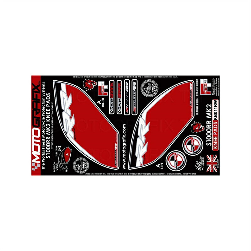 バイクパーツ アクセサリー モトグラフィックス ボディパッド KNEE MT-KB011RW 4580041202121 S1000RR 15-