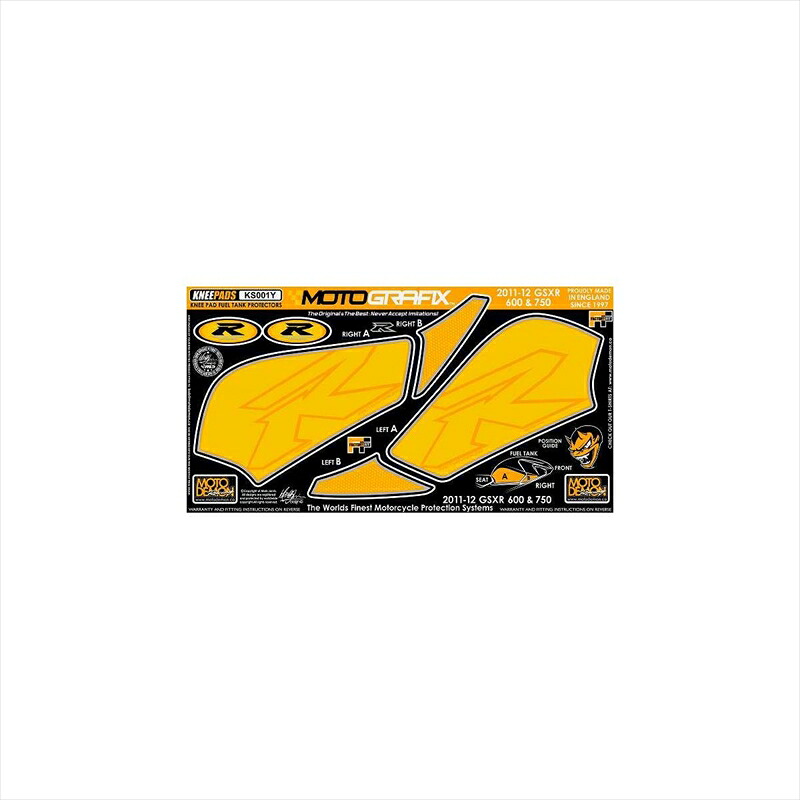 バイクパーツ アクセサリー モトグラフィックス ボディパッド KNEE MT-KS001Y 4580041202985 GSX-R600/750 L1/L2(11-