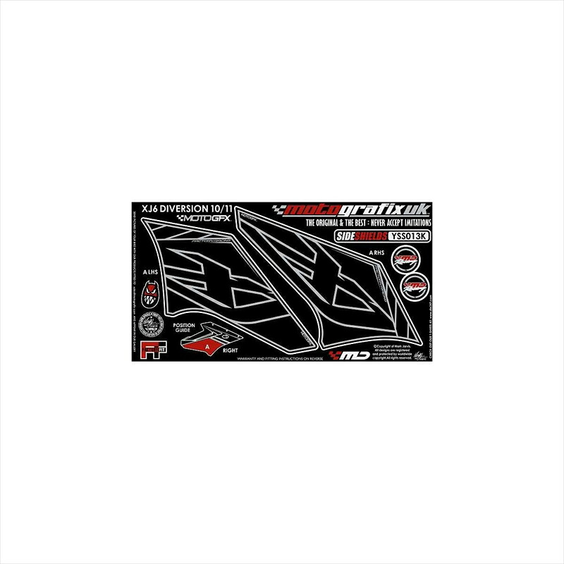バイクパーツ アクセサリーモトグラフィックス ボディパッド SIDE SHIELDS MT-YSS013K 4580041222792XJ6 DIVERSION 10/11｜バイク用品はとやグループ2号店
