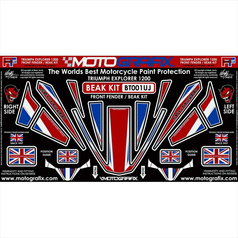 バイクパーツ アクセサリー モトグラフィックス ボディパッド UNIONJACK MT-BT001UJ 4580041224383 Tiger1200 12-17