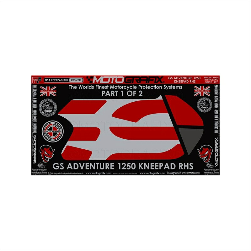 バイクパーツ アクセサリー モトグラフィックス ボディパッド KNEE 右側 MT-KB024ER-P1 4580041243575 BMW R1250GS Adventure 19-