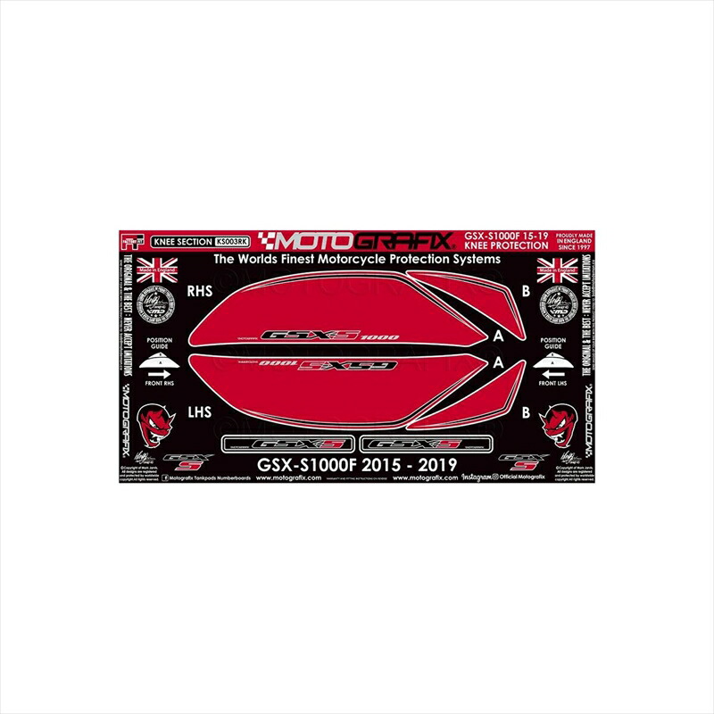 バイクパーツ アクセサリー モトグラフィックス ボディパッド KNEE MT-KS003RK 4580041245531 GSX-S1000/F 15-19