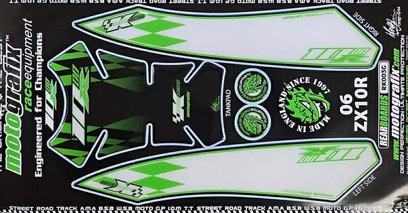 バイクパーツ アクセサリー モトグラフィックス REAR BODY PAD ZX-10R NINJA 06/07 MT-RK003G 4580779604280