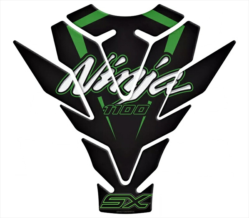 バイクパーツ 外装 モトグラフィックス タンクパッド Ninja1100SX 25- ブラック/グレー/ホワイト/グリーン/シルバー MT-TK037KG 4580779604662