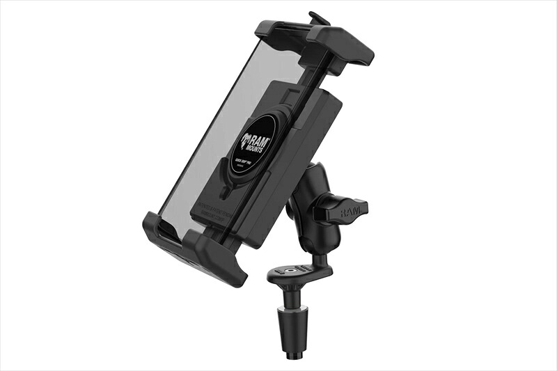 バイクパーツRAM MOUNTS(ラムマウント) クイックグリッププロ クレイドルホルダー L ＆フォークステムベースセット ショートアーム 内径φ12-38mm対応 1インチボールRAM-B-176-A-PD7U4550646247414｜バイク用品はとやグループ2号店 14,985円