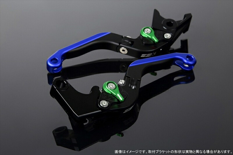 【5日前後で発送】バイクパーツ ハンドル エスエスケイ スピードラ アジャストレバー 可倒延長式 Mブラック/Mグリーン/MブルーGSX-R1000 07-08 LVGM049BK-GNBE 4580540639428