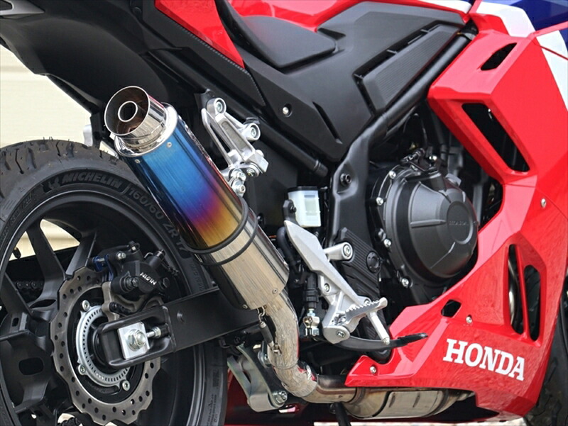 バイクパーツ マフラーダブルアールズ スリップオン ラウンド・焼き色チタンサイレンサー CBR400R 24- 8BL-NC65 BK1470JM 4582734413074｜バイク用品はとやグループ2号店