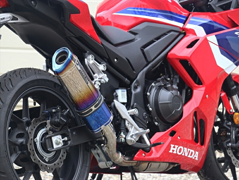 バイクパーツ マフラーダブルアールズ スリップオン SS-OVAL/LONG 焼き色チタン CBR400R 24- 8BL-NC65SV1470JM 4582734413098｜バイク用品はとやグループ2号店