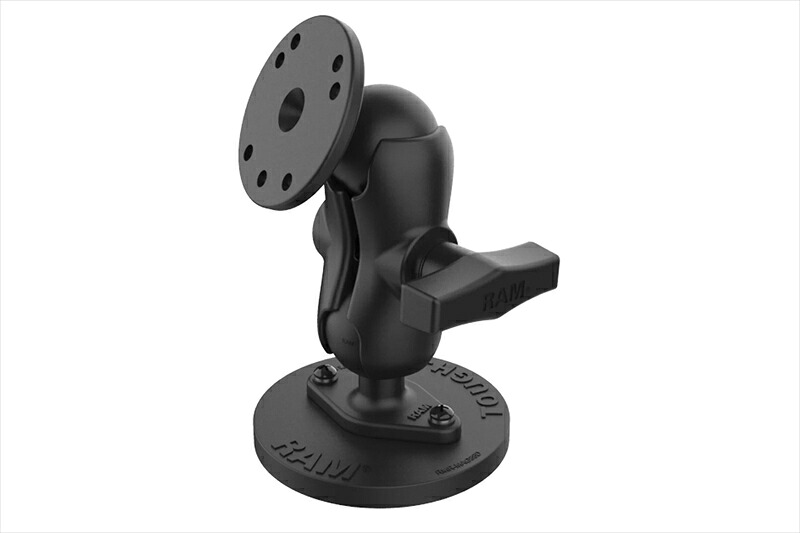 バイクパーツRAM MOUNTS(ラムマウント) AMPSラウンドベース＆タフマグネットベース 直径88mm ショートアーム 1.5インチボールRAM-101-B-MAG88U4550646289681｜バイク用品はとやグループ2号店
