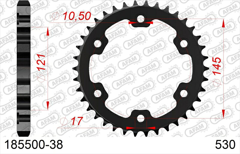 バイクパーツ AFAM(アファム) Rスチールスプロケット 530-38 185500-38 4550646312204 7,272円