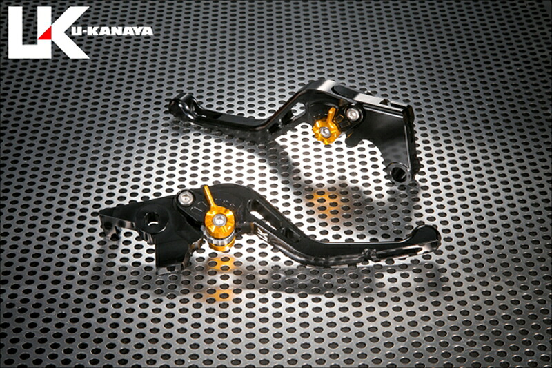バイクパーツ ハンドルU-KANAYA(ユーカナヤ) レバーセット GPタイプ/ショート BK/GDSU051-131-06014550255676636｜バイク用品はとやグループ2号店