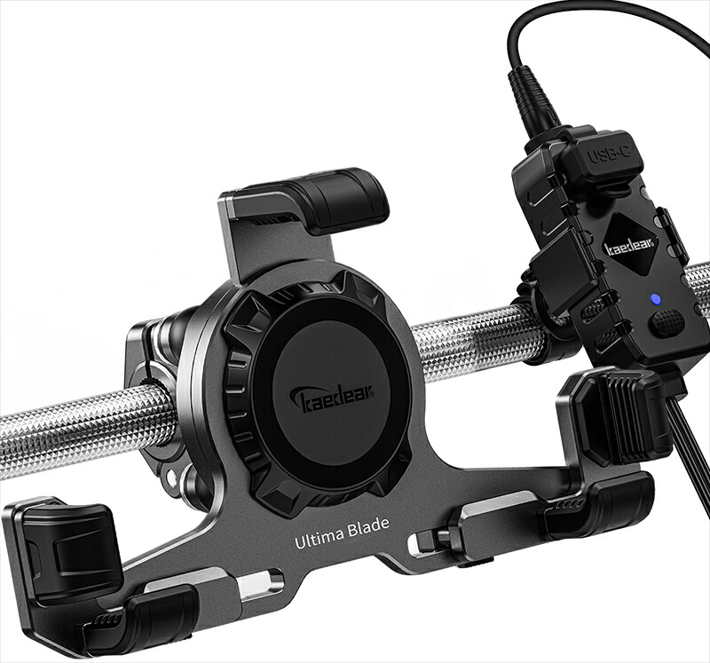 バイクパーツ kaedear(カエディア) アルティマブレイドQI＆USB クランプタイプ KDR-M27PA-HB-BK 4580675597341